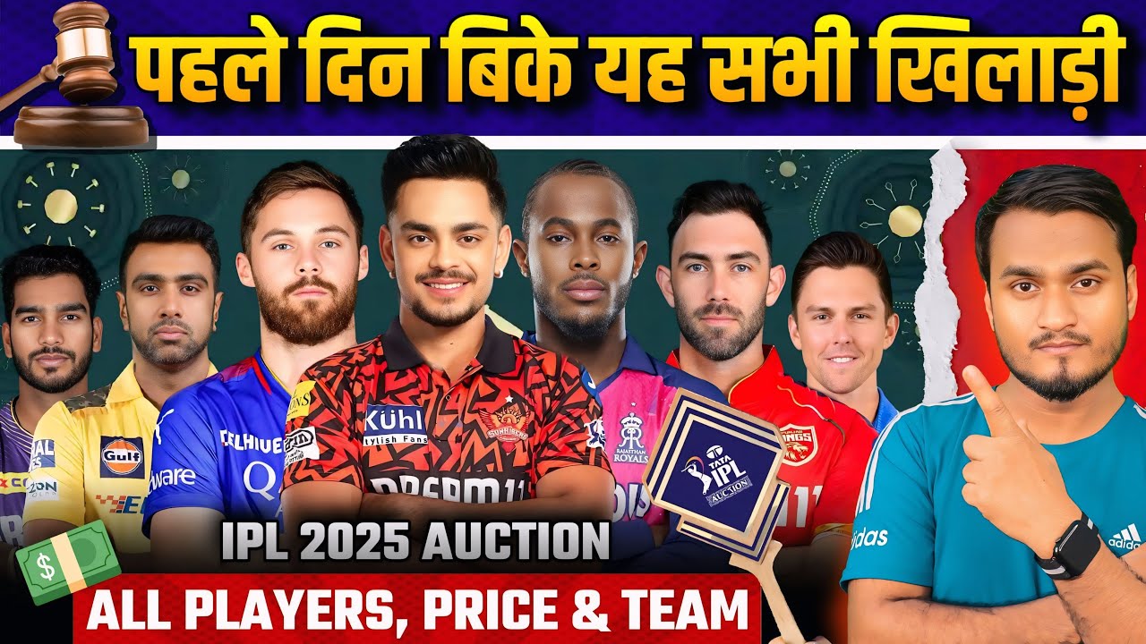 IPL 2025 Mega Auction All Sold Players Price And Team | IPL Auction 2025 First Day Sold Player List.