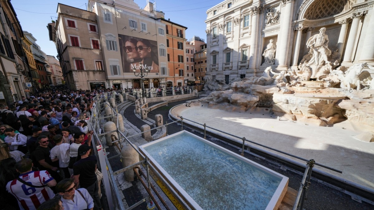 Rome Trevi Fountain gets temporary walkway amid cleaning at Italy iconic spot