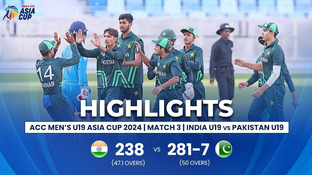 India U19 vs Pakistan U19 | ACC Men’s U19 Asia Cup | Match 3