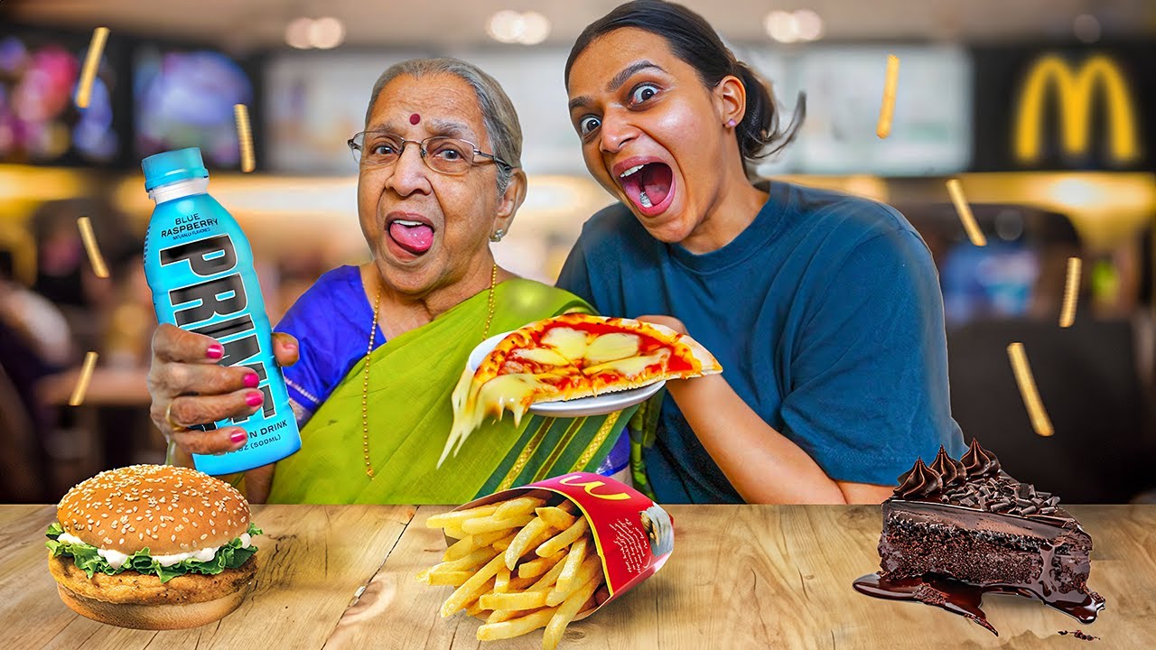 90 Year Old Nani tries Pizza 🍕 (First Time)