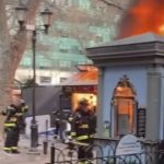 Fire engulfs a section of Manhattan’s popular Bryant Park holiday market