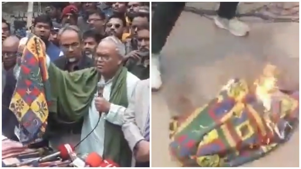 Video: Bangladeshi politician burns wife’s ‘Indian’ saree as row escalates