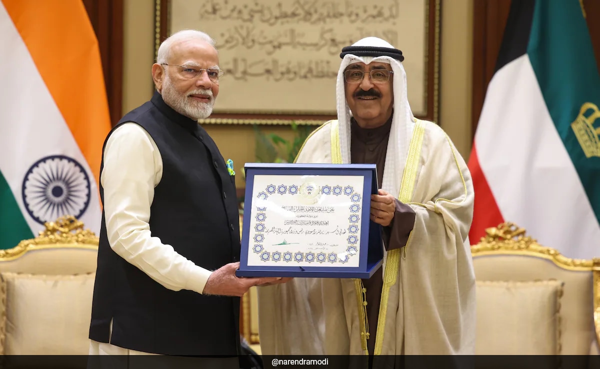 PM Modi Gets Kuwait's Highest Honour 'The Order Of Mubarak Al Kabeer'