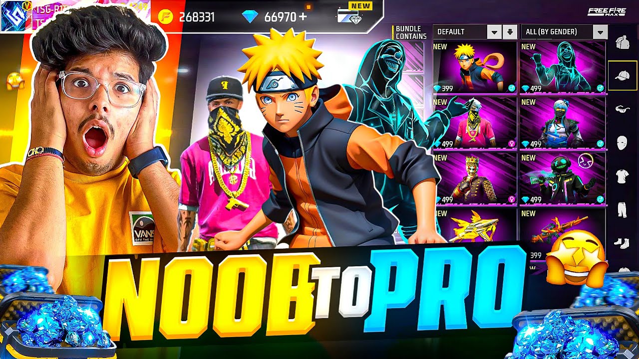 Free Fire New Year New Bundle Noob To Pro In 12000 Diamonds💎 -Garena Free Fire