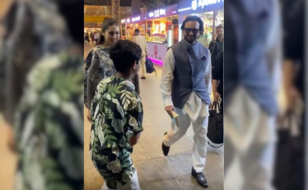 Saif Ali Khan And Sara Ali Khan Pause At The Airport To Listen To Young Fan's Beatboxing. Watch